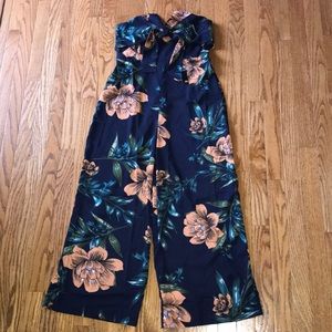 Off the shoulder floral jumpsuit